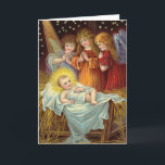 Cartes Pour Fêtes Annuelles Bébé vintage Jésus de Noël<br><div class="desc">carte de Noël vintage. Rapportez le cru d'une ère passée avec ces cartes de Noël vintages d'amusement.   Bébé vintage Jésus de Noël.</div>