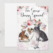 Cartes Pour Fêtes Annuelles Bébés, Lapin Lapin, Pâques, Valentines (Devant / Derrière)