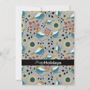 Cartes Pour Fêtes Annuelles Bécasseaux Sucrés Et Mignons Avec Baies