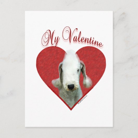 Cartes Pour Fêtes Annuelles Bedlington Terrier mon Valentine (Devant)