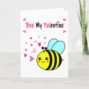 Cartes Pour Fêtes Annuelles Bee My Palentine Cute Valentine's Day