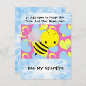 Cartes Pour Fêtes Annuelles Bee My Valentine (Devant / Derrière)