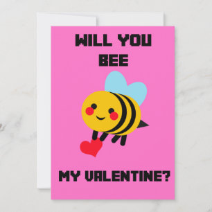 Cartes Pour Fêtes Annuelles Bee My Valentine Card