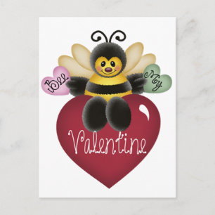 Cartes Pour Fêtes Annuelles Bee My Valentine's Day Postcards
