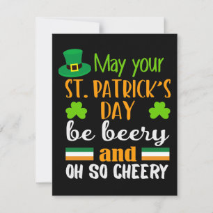 Cartes Pour Fêtes Annuelles Beery Cheery St. Patrick's Day Greeting Card