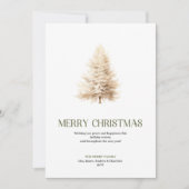 Cartes Pour Fêtes Annuelles Beige Christmas Tree Soft Script Xmas Greeting  (Devant)