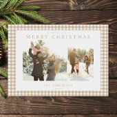 Cartes Pour Fêtes Annuelles Beige En vichy Plaid Deux Photo