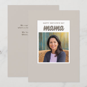 Cartes Pour Fêtes Annuelles Beige moderne maman Enfants Photo Fête des mères