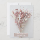 Cartes Pour Fêtes Annuelles Beige rose Pastel Moderne Fleur d'Anniversaire (Devant)