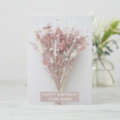 Cartes Pour Fêtes Annuelles Beige rose Pastel Moderne Fleur d'Anniversaire (Debout devant)