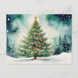 Cartes Pour Fêtes Annuelles Bel arbre de Noël extérieur