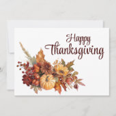 Cartes Pour Fêtes Annuelles Bel Automne Blanc Journée d'Action de Grâce (Devant)