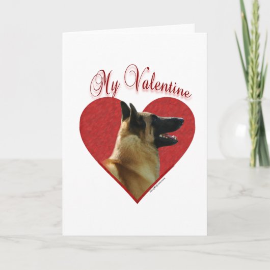 Cartes Pour Fêtes Annuelles Belge Malinois mon Valentine (Devant)