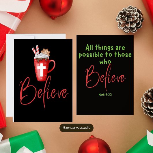 Cartes Pour Fêtes Annuelles Believe in Christ Scripture Christmas Card