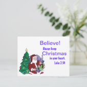 Cartes Pour Fêtes Annuelles Believe—Père Noël (Debout devant)