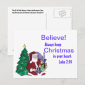 Cartes Pour Fêtes Annuelles Believe—Père Noël (Devant / Derrière)