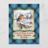 Cartes Pour Fêtes Annuelles Bell Crest & Tartan avec Robin Personnalisé (Devant)