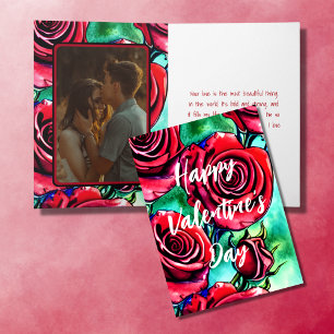 Cartes Pour Fêtes Annuelles Belle Amour Roses Rouges PHOTO Saint Valentin