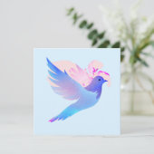 Cartes Pour Fêtes Annuelles Belle Aquarelle Bleue (Debout devant)