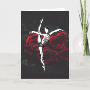 Cartes Pour Fêtes Annuelles Belle Ballerina et Ballet Rose Anniversaire