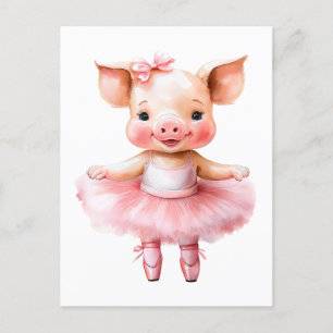 Cartes Pour Fêtes Annuelles Belle ballerine de cochon danse ballet