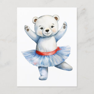 Cartes Pour Fêtes Annuelles Belle ballerine d'ours polaire danse ballet