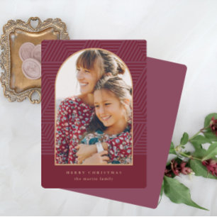 Cartes Pour Fêtes Annuelles Belle Berry Motif géométrique Photo Noël
