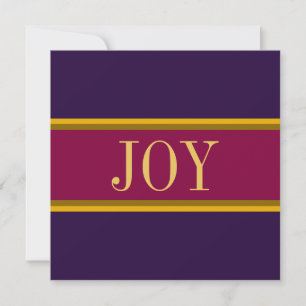 Cartes Pour Fêtes Annuelles Belle Bourgogne Purple Or Moderne Chic "JOY"