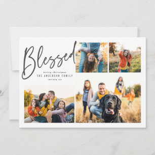 Cartes Pour Fêtes Annuelles Belle calligraphie multi photo bénie