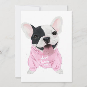 Cartes Pour Fêtes Annuelles Belle chienne à chien rousse française Aimez-moi