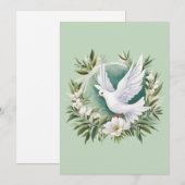 Cartes Pour Fêtes Annuelles Belle colombe blanche (Devant / Derrière)