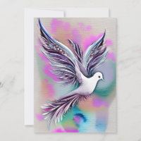 Belle Colombe Éthérée Aquarelle Blanche