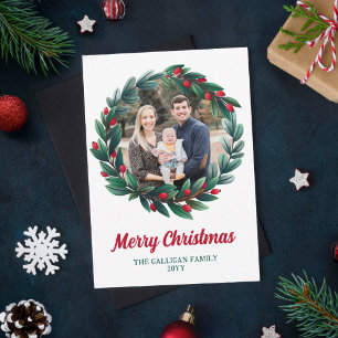 Cartes Pour Fêtes Annuelles Belle couronne de Noël Joyeux Noël Photo