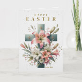 Cartes Pour Fêtes Annuelles Belle croix florale Custom Pâques chrétiennes (Devant)