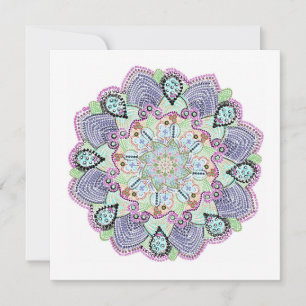 Cartes Pour Fêtes Annuelles Belle Dentelle de Jardin Mandala Art