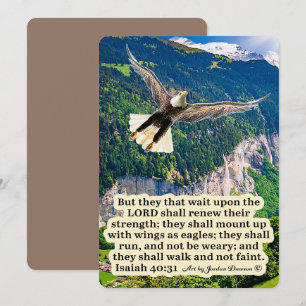 Cartes Pour Fêtes Annuelles Belle Écriture d'Aigle Ésaïe 40:31
