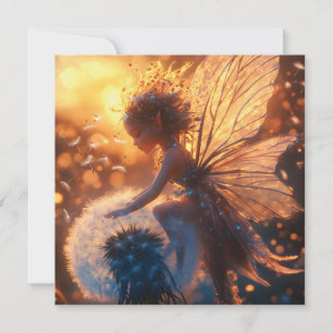 Cartes Pour Fêtes Annuelles Belle fée solaire avec Dandelion