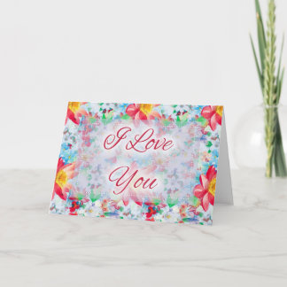 Cartes Pour Fêtes Annuelles Belle Floral I Love You Valentine's Day Card 2