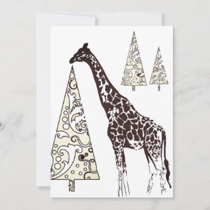 Cartes Pour Fêtes Annuelles Belle Giraffe, Arbres de Noël Décoratifs Plat