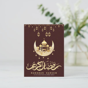 Cartes Pour Fêtes Annuelles Belle huile d'or heureux Ramadan Kareem