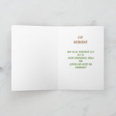 Cartes Pour Fêtes Annuelles Belle Mosquée Fleurs & Lune Eid Mubarak Vert (Intérieur)