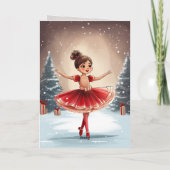 Cartes Pour Fêtes Annuelles Belle Noisette Hiver Ballerina Noël (Dos)