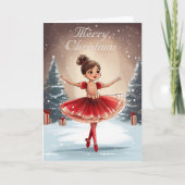 Cartes Pour Fêtes Annuelles Belle Noisette Hiver Ballerina Noël (Devant)