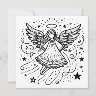 Cartes Pour Fêtes Annuelles Belle œuvre d'art de coloriage Ange de Noël