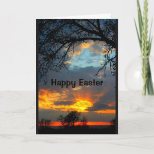 Cartes Pour Fêtes Annuelles Belle Pâques Du lever Au coucher Du Soleil