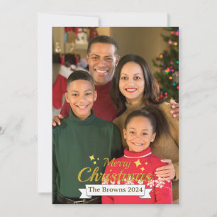 Cartes Pour Fêtes Annuelles Belle photo de famille Joyeux Noël salutations