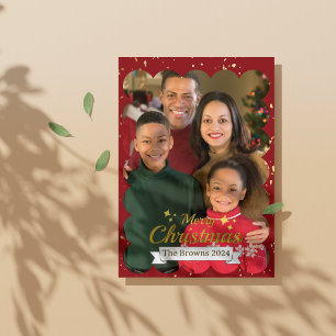 Cartes Pour Fêtes Annuelles Belle photo de famille Joyeux Noël salutations