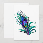 Cartes Pour Fêtes Annuelles Belle plume de paon (Devant / Derrière)