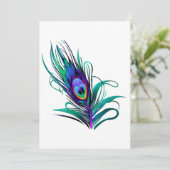 Cartes Pour Fêtes Annuelles Belle plume de paon (Debout devant)