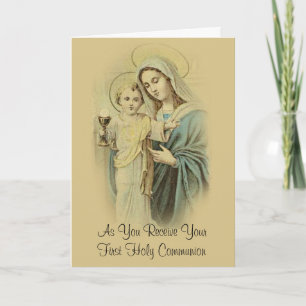 Cartes Pour Fêtes Annuelles Belle Première Communion Catholique